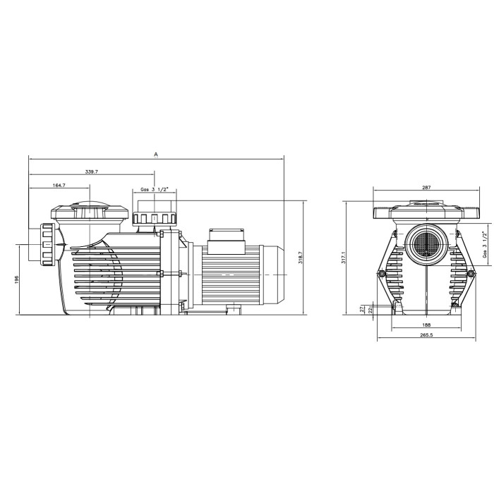 Насос Hayward HCP36303E IE3 (380 В, 36 м3/ч, 3 HP)