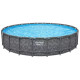 Каркасный бассейн Bestway Grey 561JZ (671х132 см) с песочным фильтром, тентом и лестницей