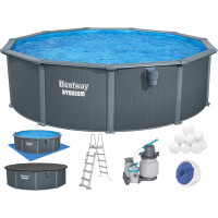 Збірний басейн Bestway Hydrium 561CU (488х132 см) з піщаним фільтром, драбиною та тентом