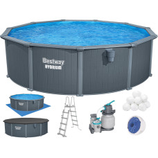 Сборный бассейн Bestway Hydrium 561CU (488х132 см) с песочным фильтром, лестницей и тентом