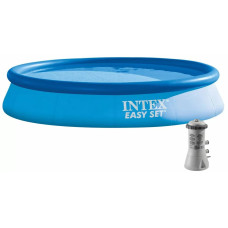 Надувний басейн Intex 28158 (457х84 см) з картриджним фільтром