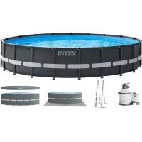 Каркасний басейн Intex 26340 ULTRA XTR (732х132 см) з пісочним фільтром, драбиною, підкладкою і тентом