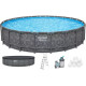 Каркасный бассейн Bestway Grey 561JZ (671х132 см) с песочным фильтром, тентом и лестницей