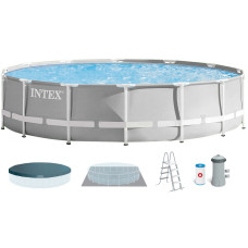 Каркасний басейн Intex 26720 Premium (427х107 см) з картриджним фільтром, драбиною та тентом