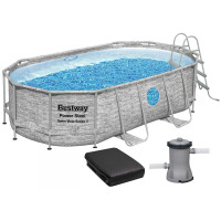 Каркасный бассейн Bestway 56714 (427х250х100 см) с картриджным фильтром, лестницей и защитным тентом