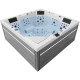СПА-басейн Aquajoy Monaco (220х220х90 см), Сріблясто-білий мармур, з динаміками та LED-підсвічуванням