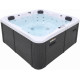 СПА-басейн Aquajoy Riviera (200х200х90 см), сріблясто-білий мармур, з динаміками та LED-підсвічуванням