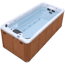 Плавальний СПА-басейн Aquajoy Wave (430х225х150 см), Сріблясто-білий мармур