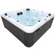 СПА-басейн Aquajoy Maldives (230х230х95 см), сріблясто-білий мармур, з динаміками та LED-підсвічуванням