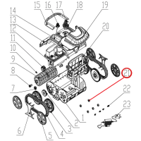 Заднее тормозное колесо к пылесосу Wybotics WY200, (Bottom obstacle wheel №21)