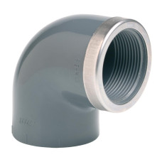 Колено ПВХ Effast RGRGOR063G 90° c металлическим кольцом, d63x2"