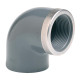 Колено ПВХ Effast RGRGOR063G 90° c металлическим кольцом, d63x2"