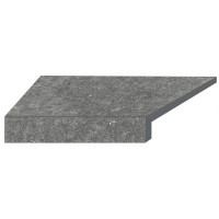 Угловой Г-образный элемент бортовой плитки Aquaviva Stellar Grey, 600x345x50(20) мм (левый/45°)