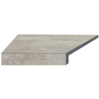 Угловой Г-образный элемент бортовой плитки Aquaviva Loft Sand, 600x345x50(20) мм (левый/45°)