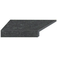 Угловой Г-образный элемент бортовой плитки Aquaviva Stellar Dark Grey, 600x345x50(20) мм (левый/45°)
