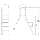 Лестница для наземных бассейнов Flexinox 87143517N (5 ступеней), AISI-304