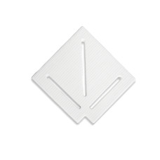 Кутовий елемент Aquaviva KK-20-1 Classic для переливної решітки 90° 195/25 мм (білий)