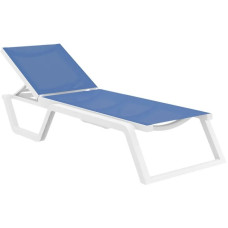 Шезлонг Aquajoy Rio PRO, белый с синим